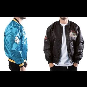 New Jacket Destroy All Fear Reversible Satin Grimey Blue Black Men's